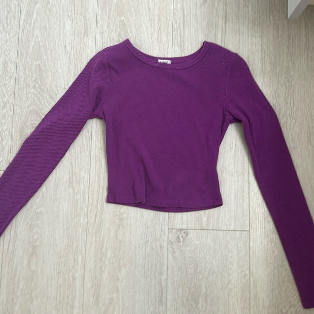 Purple Girls/Women’s long sleeve tee-shirt, Garage, Purple, Size XS